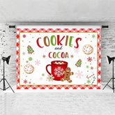 Lofaris Cookies And Cocoa White With Red Merry Chrismas Backdrop